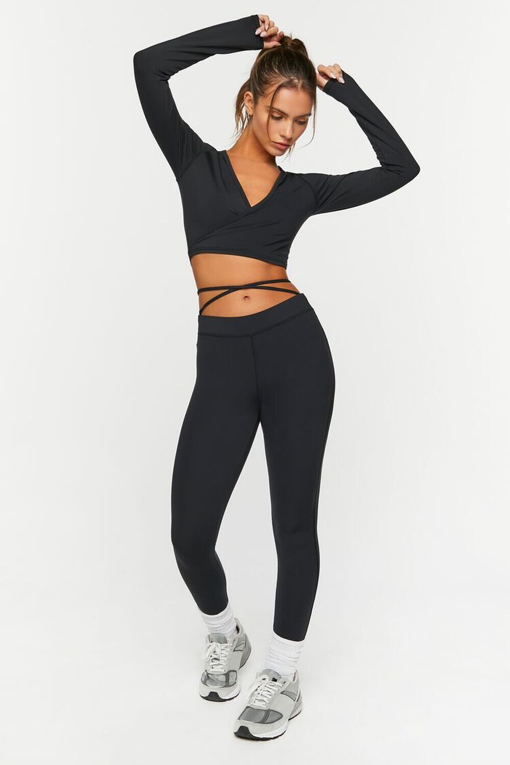 

Леггинсы Active со средней посадкой Forever 21, черный