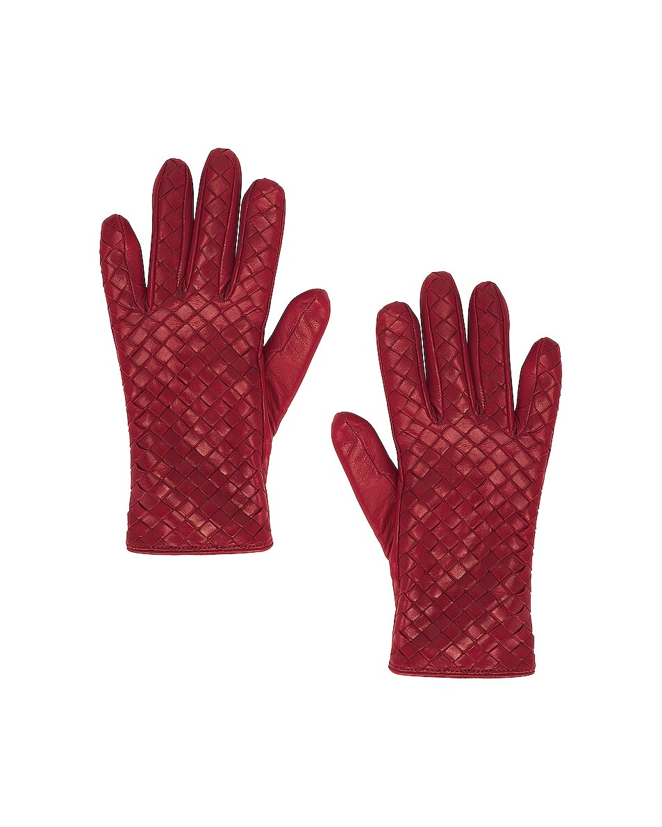

Перчатки Bottega Veneta Soft Nappa Intreccio, цвет Brick Red