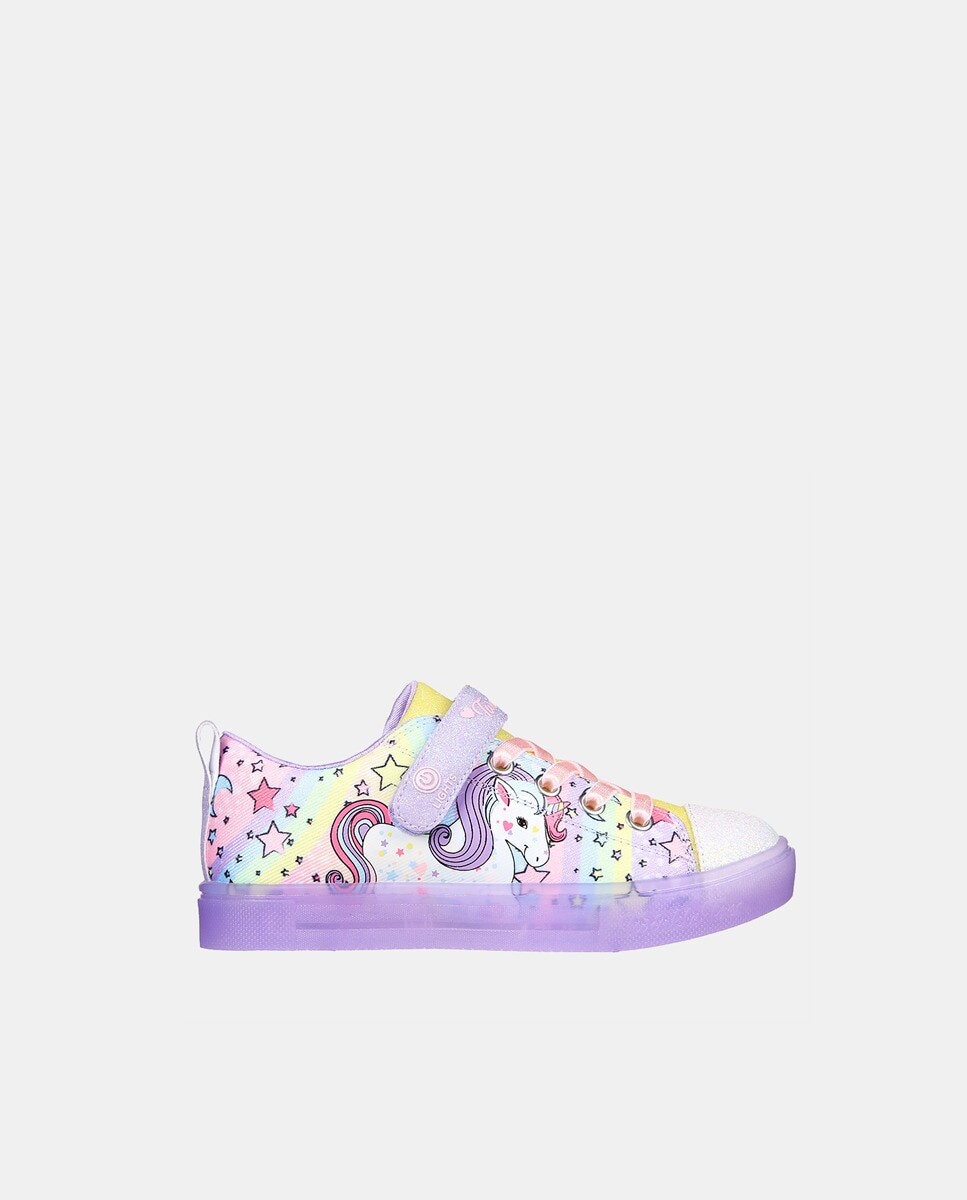 

Низкие кеды в форме шлема для девочек Twinkle Sparks Ice Unicorn Burst с подсветкой Skechers, сиреневый