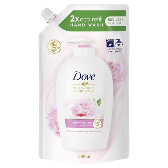 Увлажняющее жидкое мыло для мытья рук Dove, обновляющее средство  масло пиона и розы, 500 мл  сток, UNILEVER