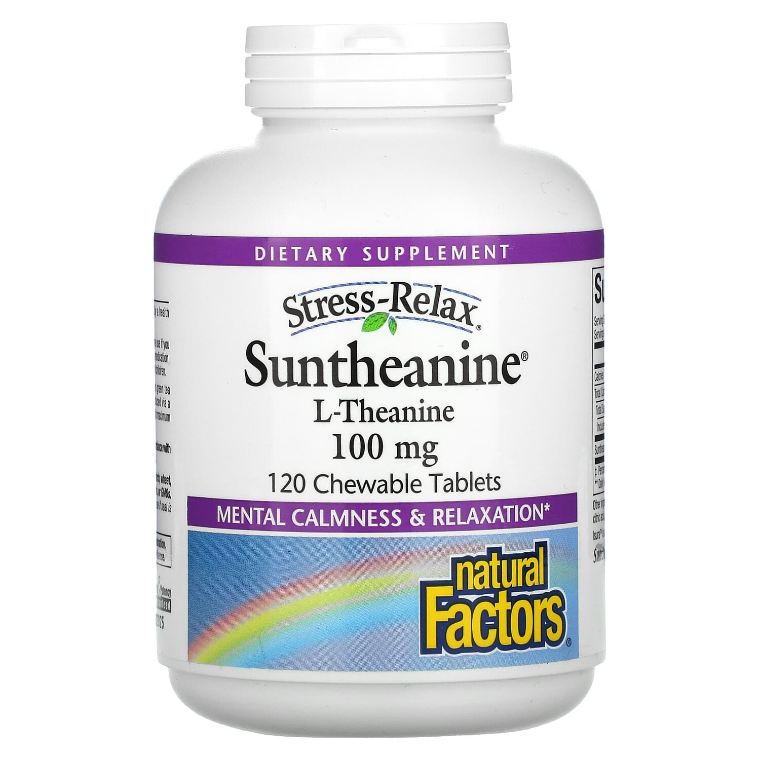 

Suntheanine, 100 мг, 120 жевательных таблеток, Natural Factors
