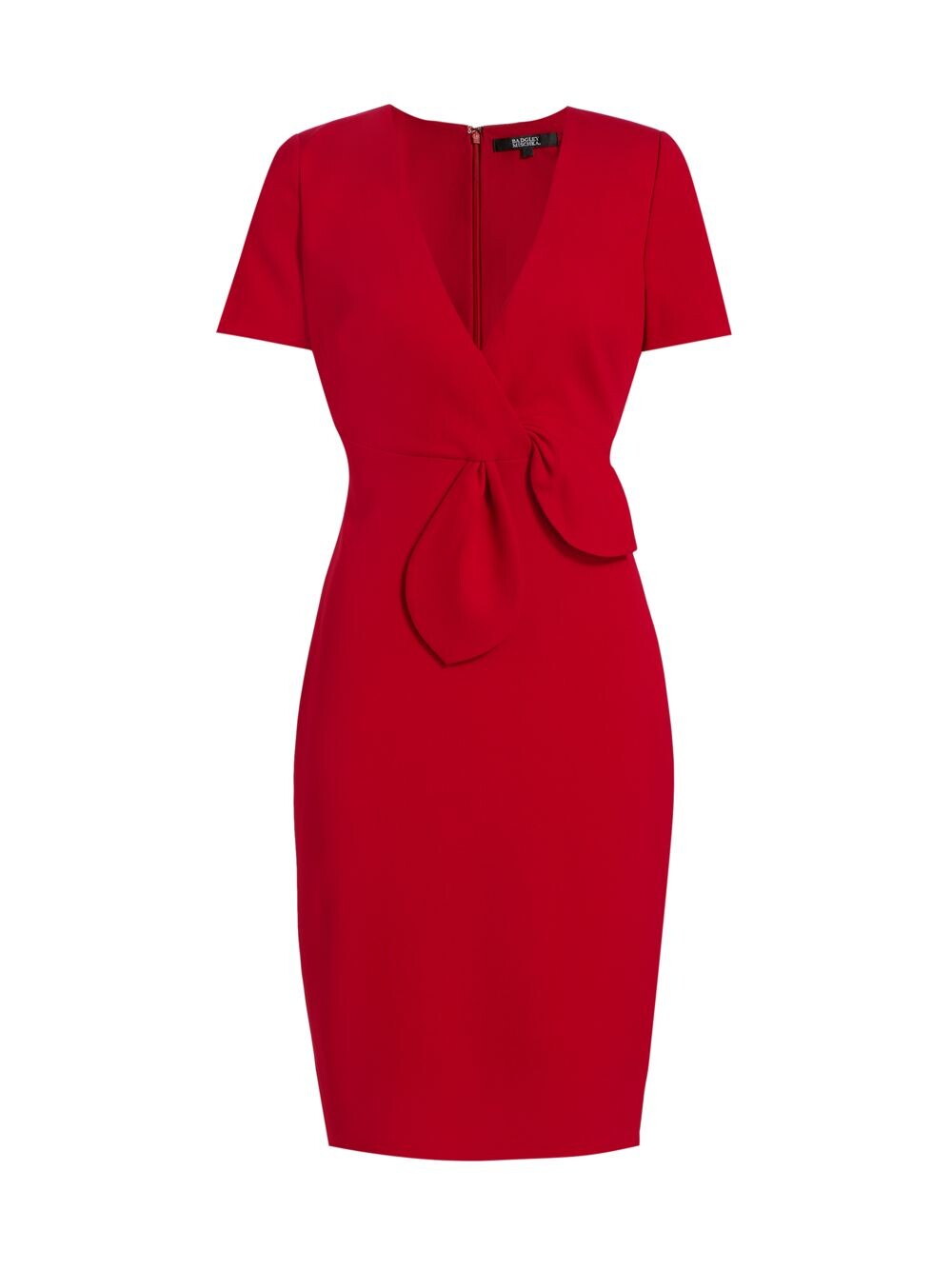 

Платье миди с искусственным запахом Badgley Mischka, красный