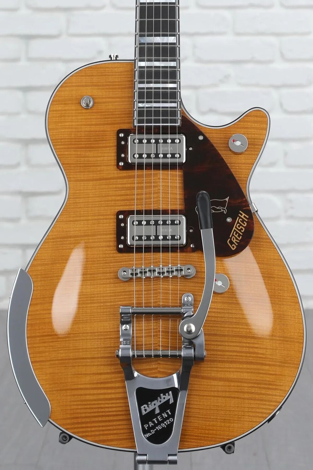 

Gretsch G6134TFM-NH Найджел Хендрофф Signature Penguin — Янтарное пламя