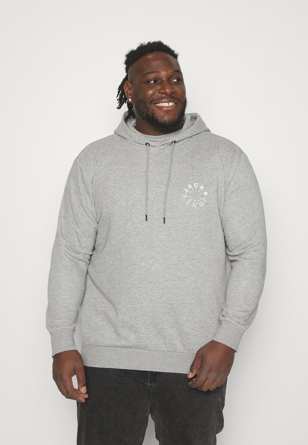 

Толстовка Jack & Jones Jjwarrior Hood, светло-серый меланж