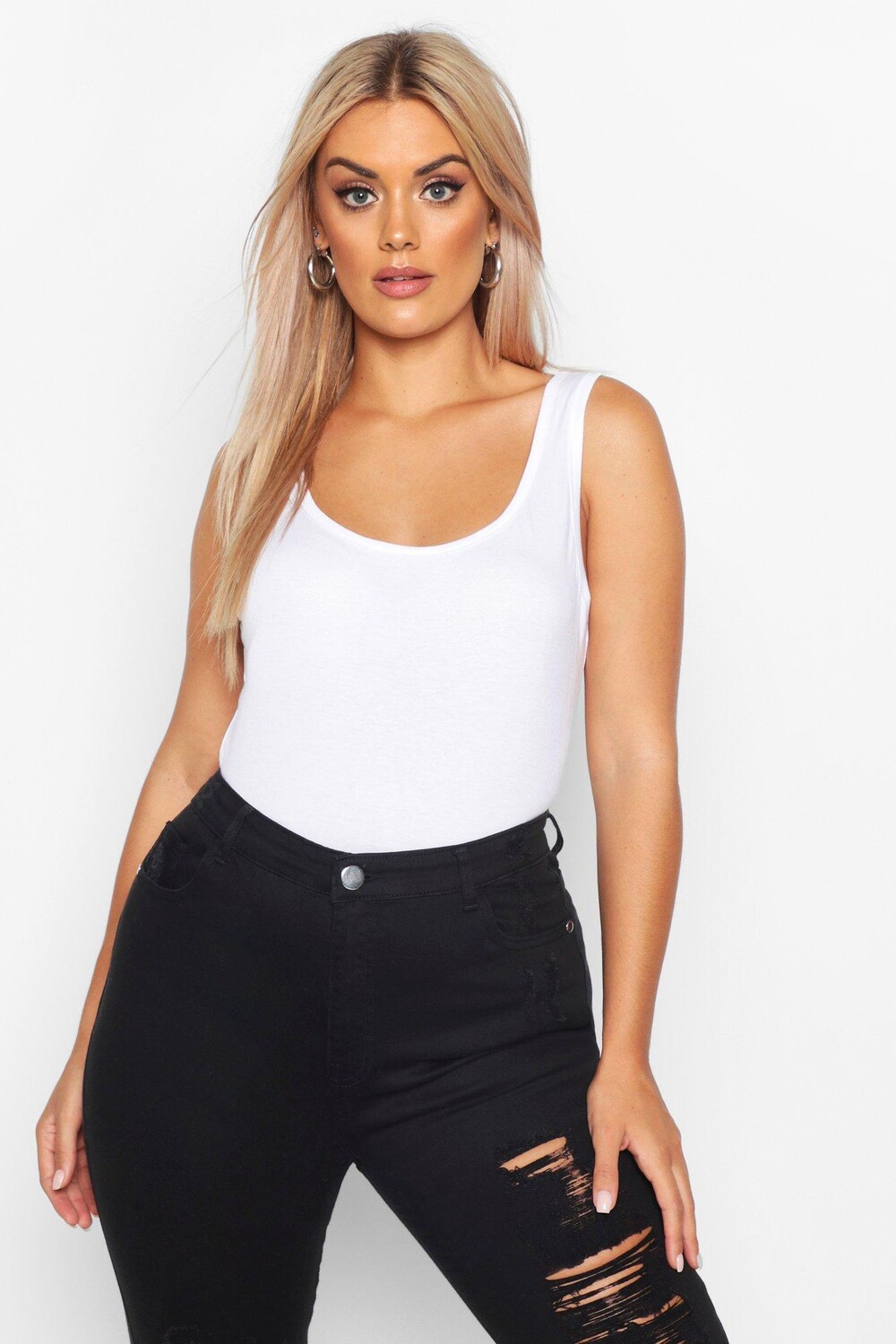 

Базовая топ-маска plus с широкими ременками Boohoo, белый