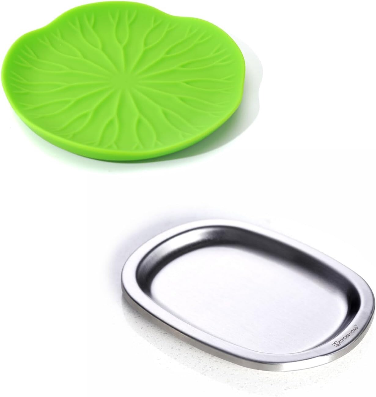 

KITCHENDAO Cute Waterlily Силиконовая подставка для ложки для кухонной стойки и металлическая подставка для ложки с нескользящей силиконовой подставкой