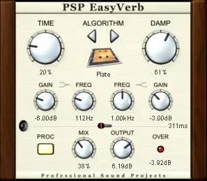 

Плагин EasyVerb Reverb для PSP Audioware