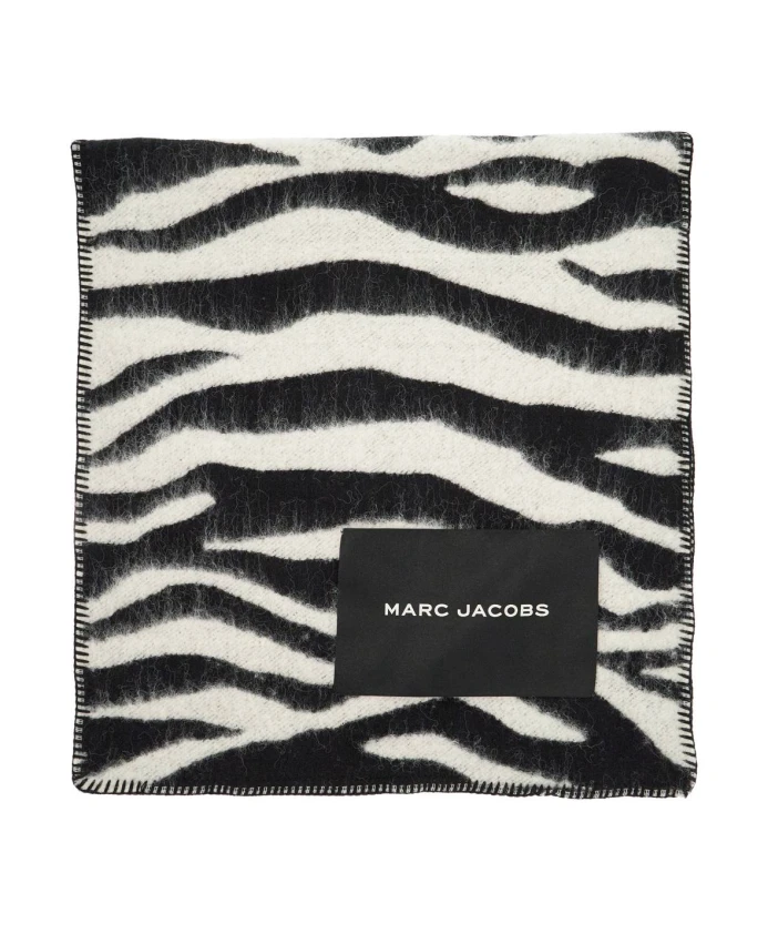 

Двусторонний шерстяной шарф с зебровым принтом Marc Jacobs, белый