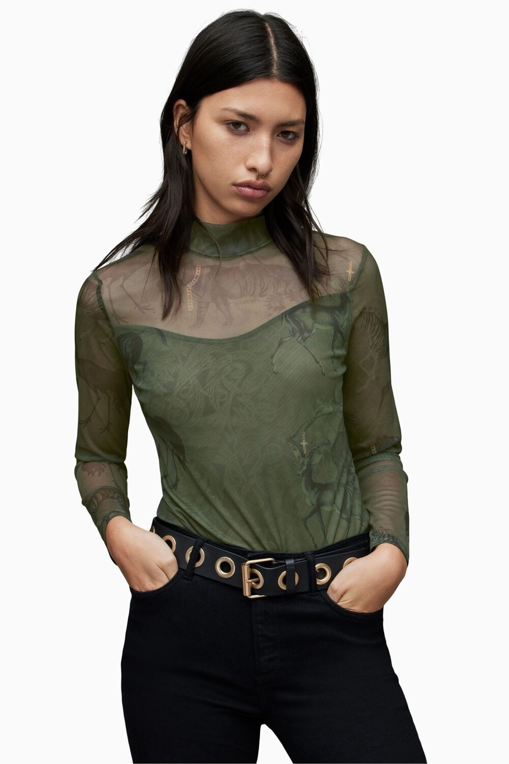 

Зеленое боди AllSaints Heidi All Saints, зеленый