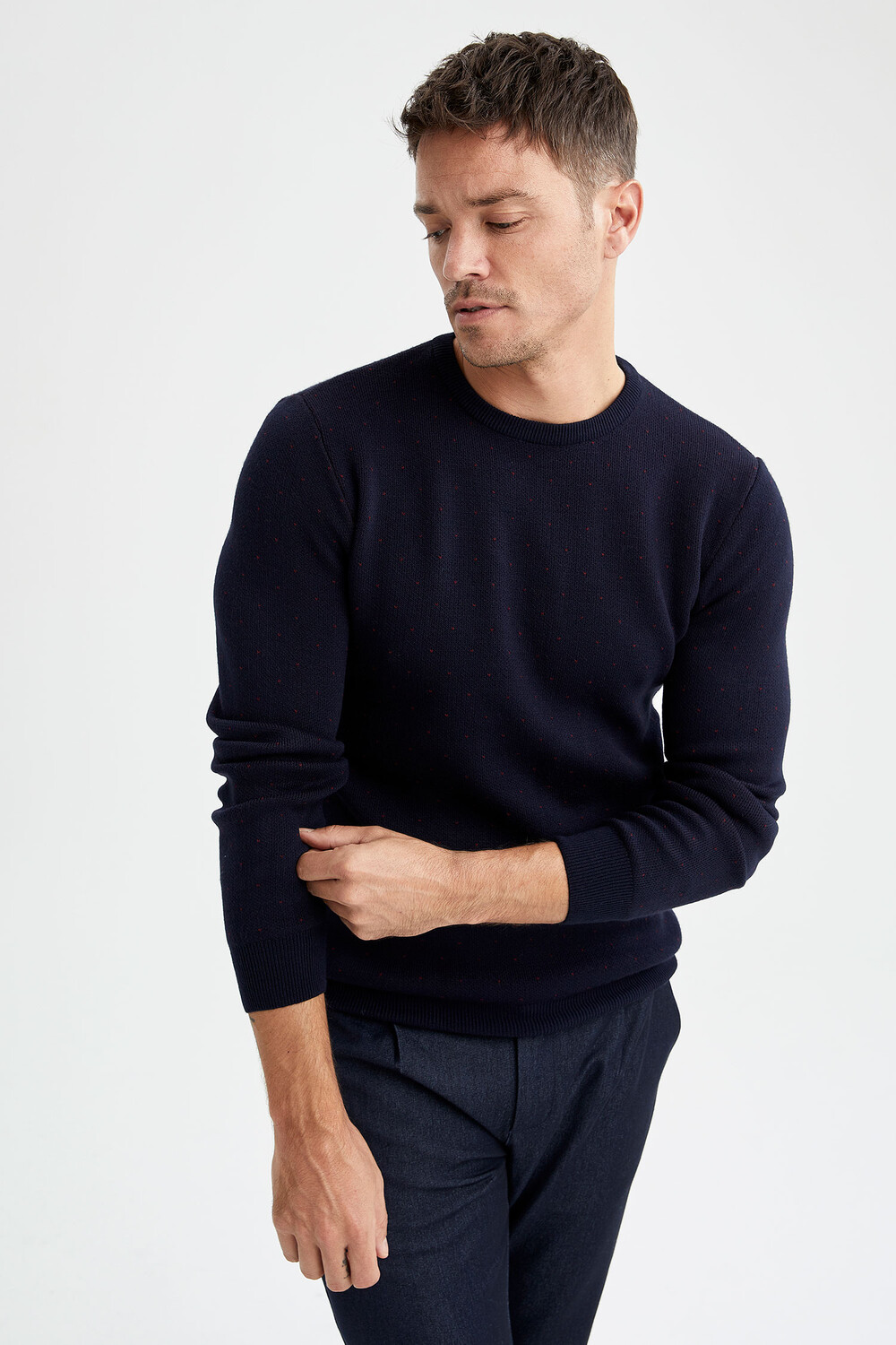 

Пуловер DeFacto Strick SLIM FIT, темно синий
