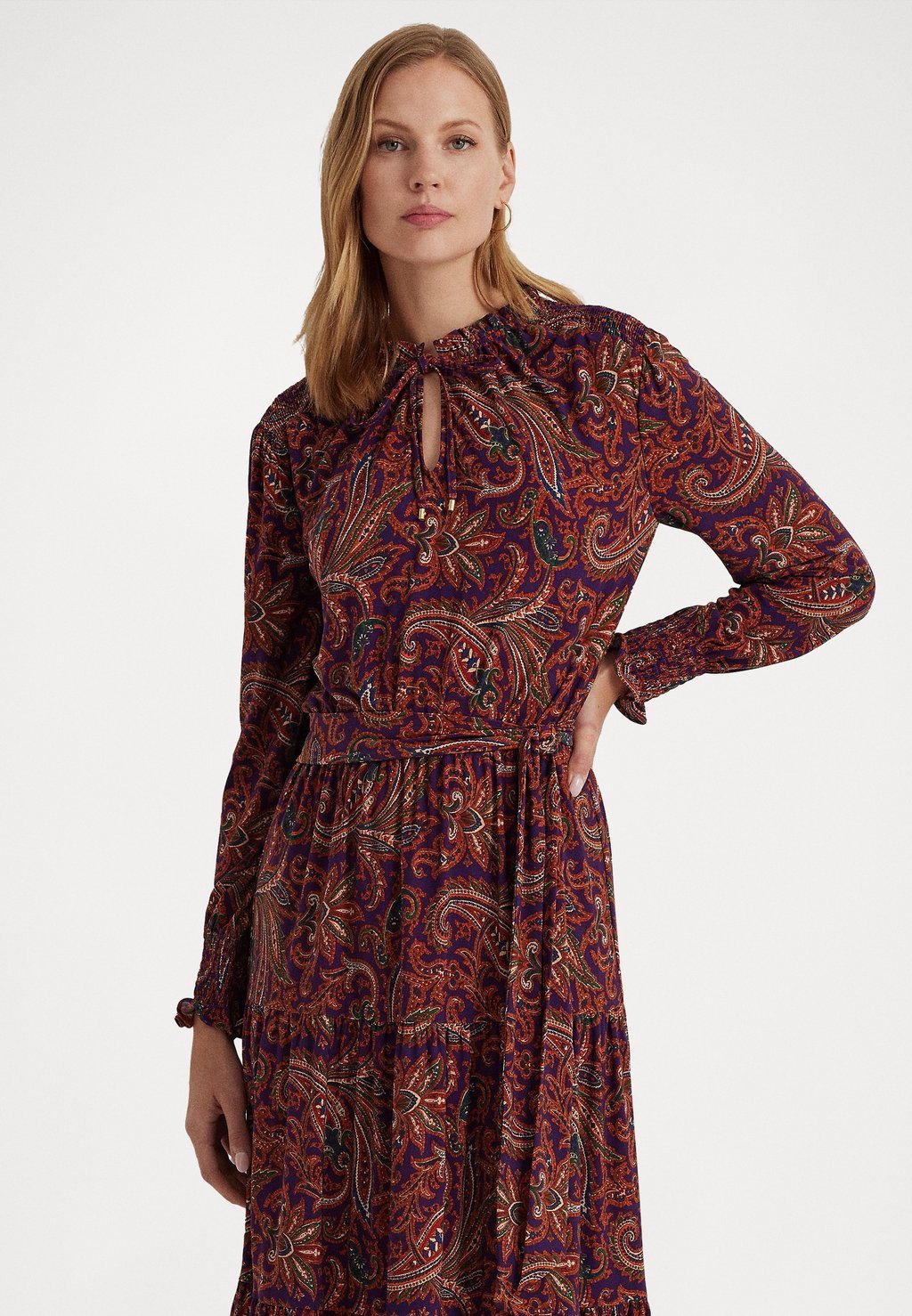 

Платье из джерси Lauren Ralph Lauren SALISHA LONG SLEEVE DAY DRESS, цвет orange/purple/multi