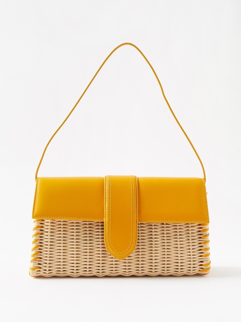 

Сумка на плечо bambino из плетеной ткани и кожи Jacquemus, желтый