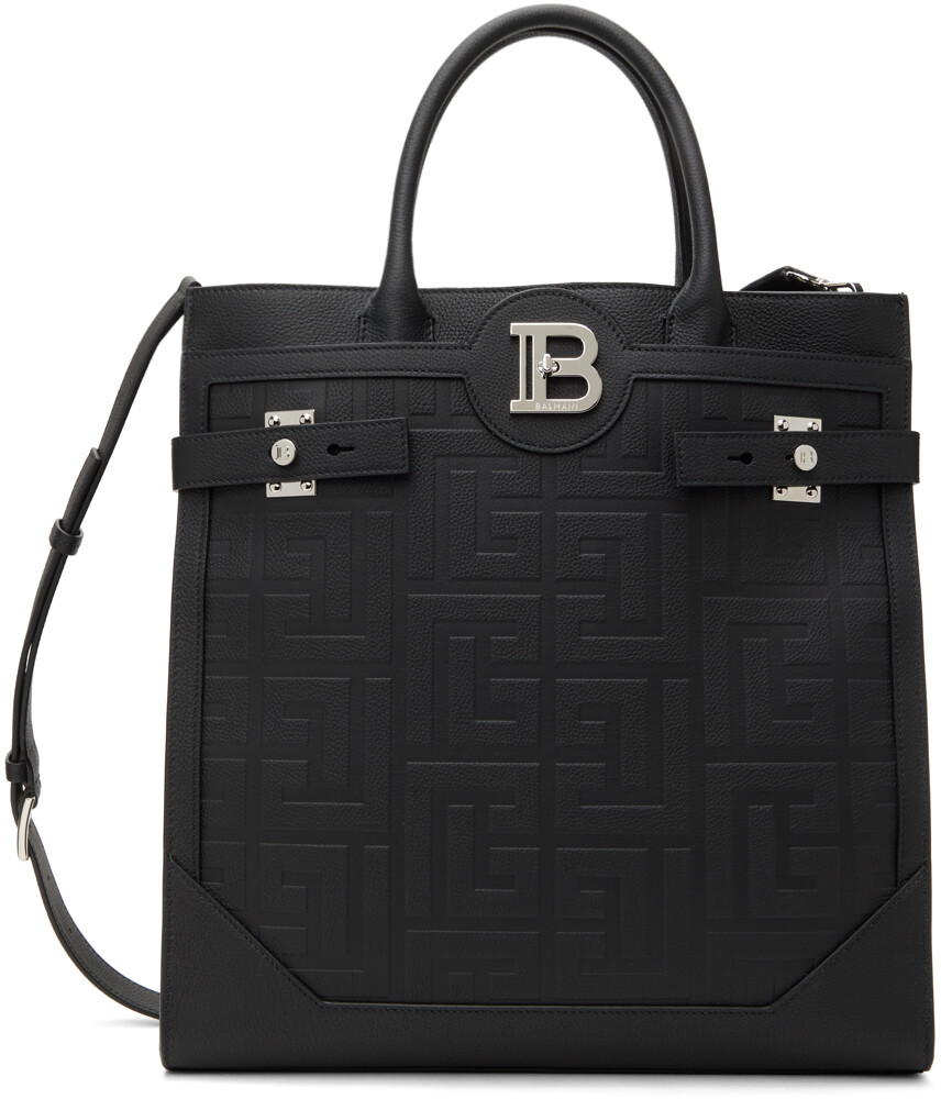 

Черная сумка-тоут B-Buzz 36 с монограммой Balmain
