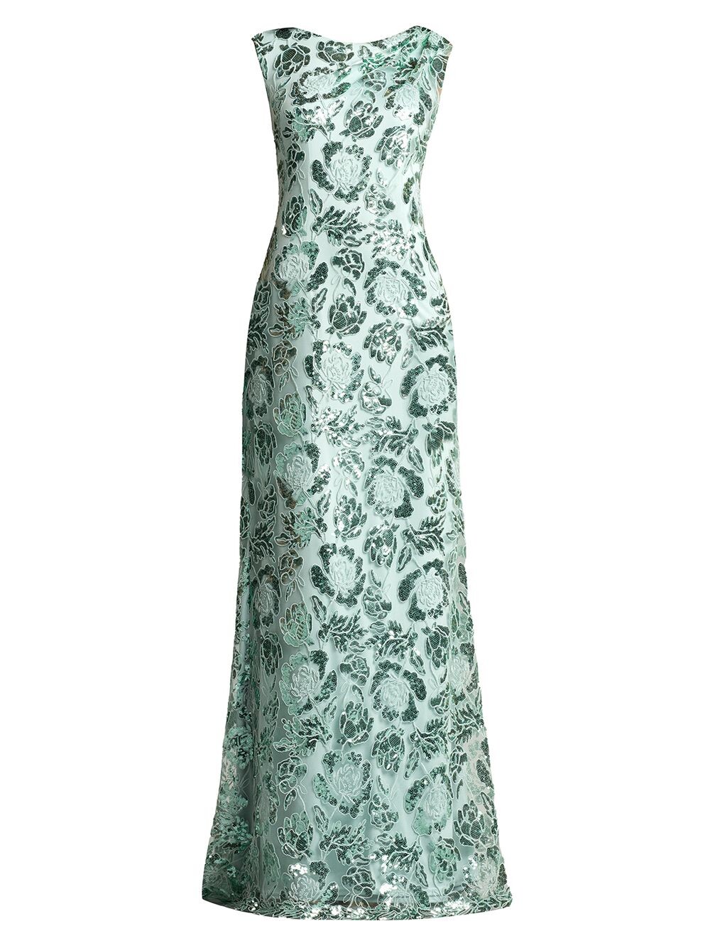 

Платье с вырезом лодочкой и цветочным кружевом с пайетками Tadashi Shoji
