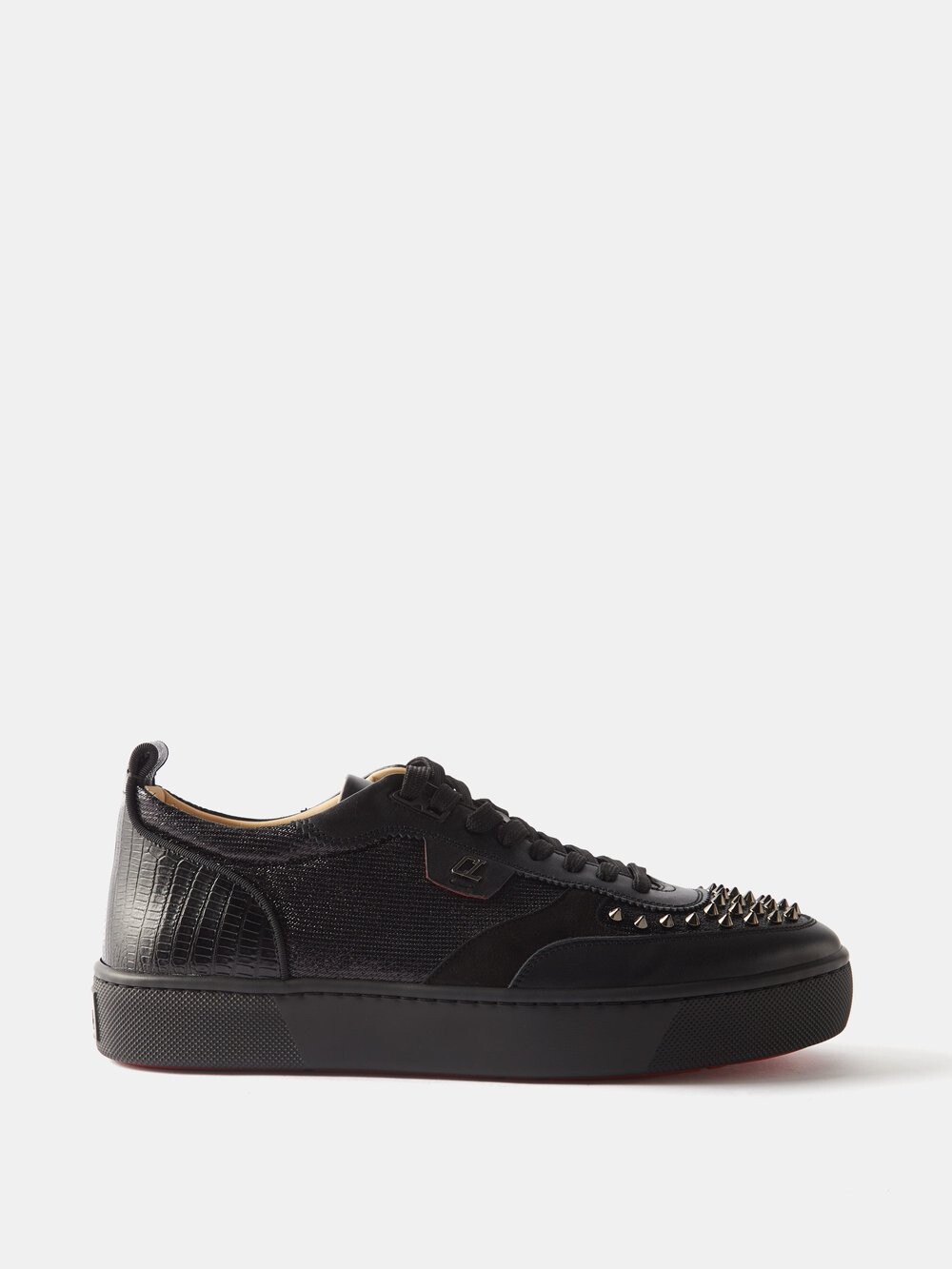 

Кожаные кроссовки happyrui spikes с декором Christian Louboutin, черный
