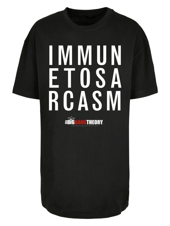 

Футболка F4NT4STIC Oversized Boyfriend Tee Big Bang Theory TV Serie Immune To Sarcasm, черный