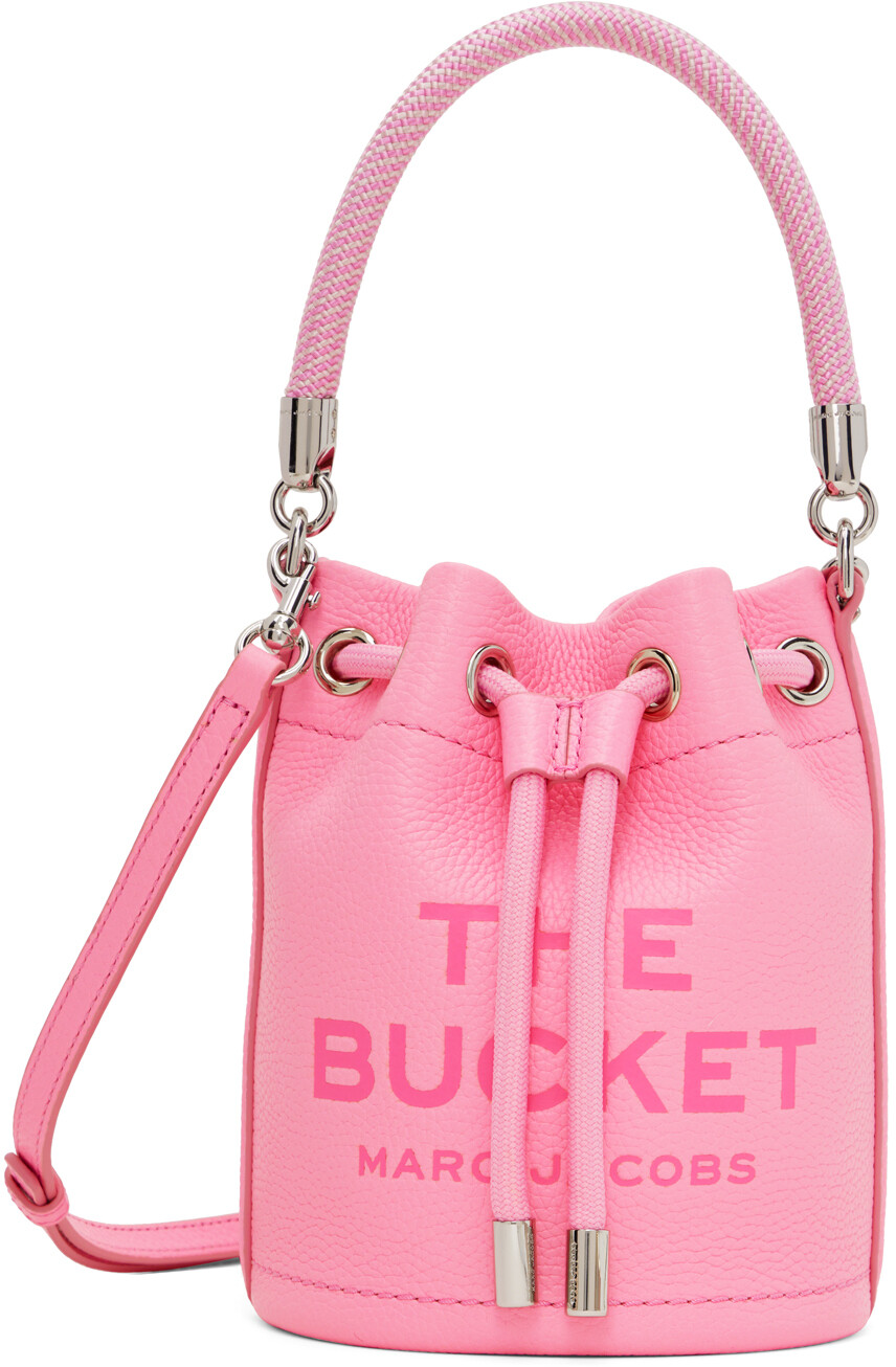 

Розовая сумка The Leather Mini Bucket Marc Jacobs, цвет Fluro candy