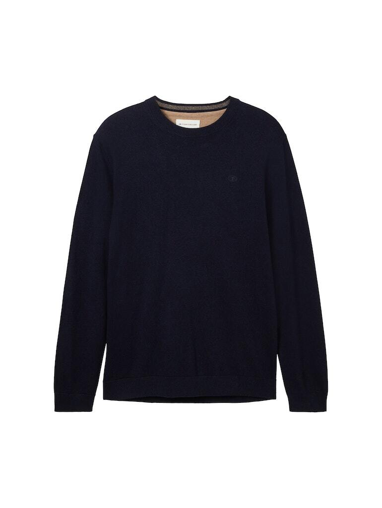 Пуловер Tom Tailor, цвет knitted navy melange