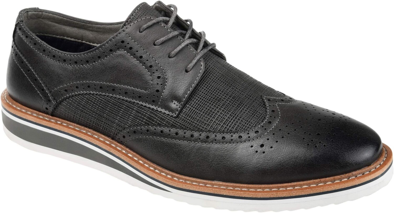 

Оксфорды Warrick Wing Tip Derby Vance Co., цвет Grey Vegan Leather