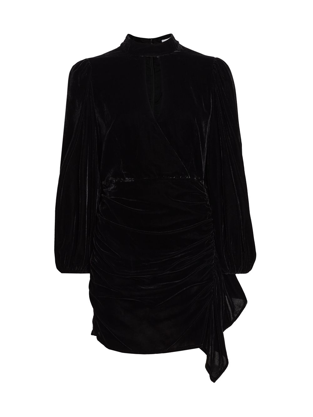 Бархатное мини-платье Zadie с вырезами RHODE, черный