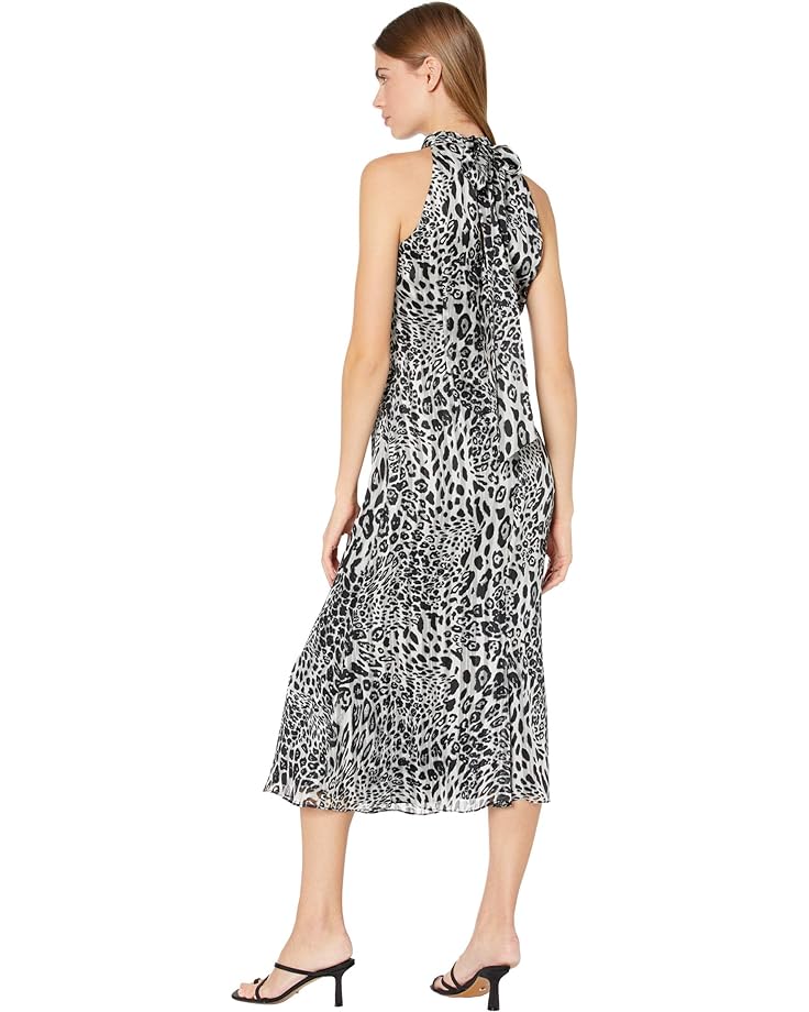Платье MILLY Adrian Metallic Stripe Leopard Burnout Dress, серый