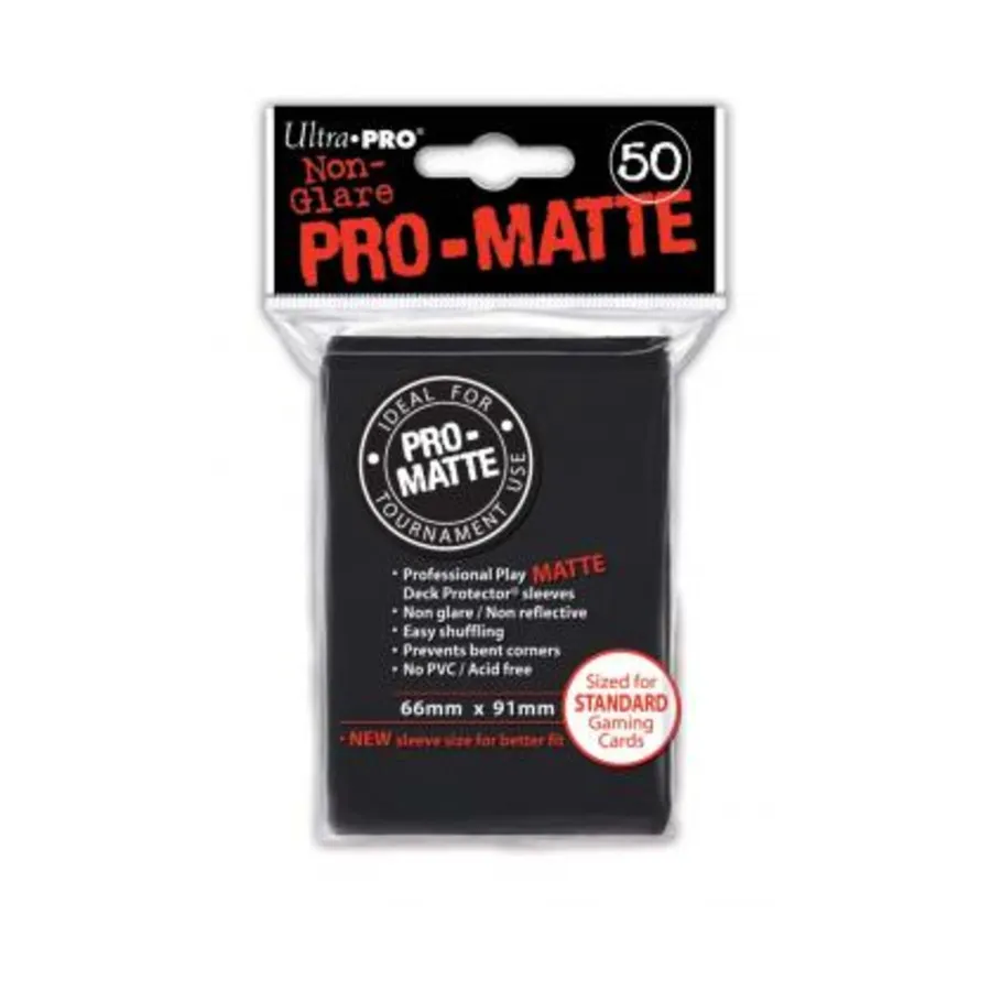 

Карманы для визиток Pro-Matte с антибликовым покрытием — черные (50), Card Sleeves - Standard - Pro-Matte (Ultra-Pro)