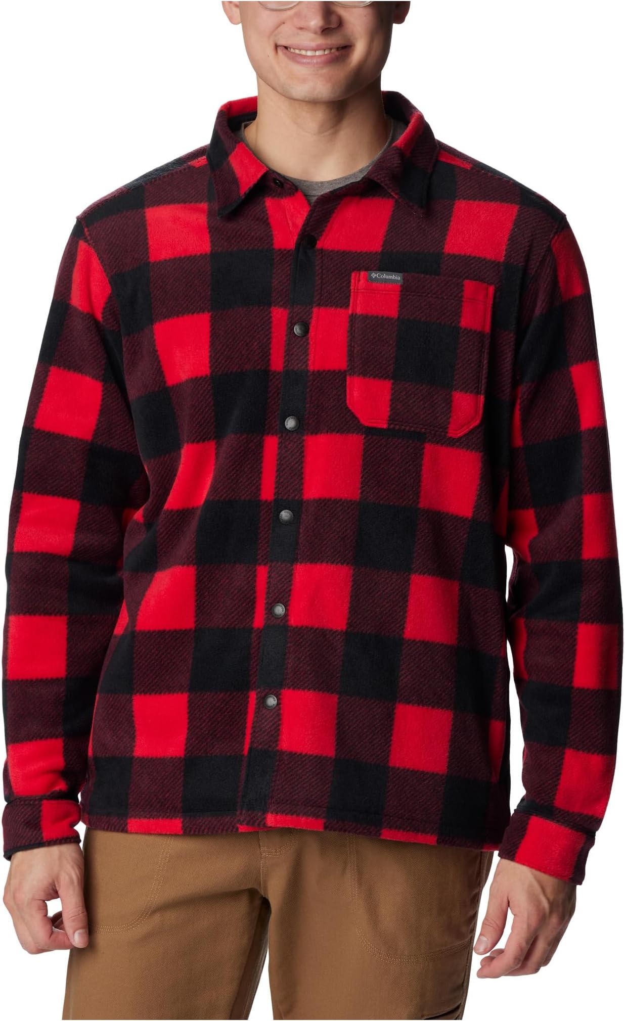Куртка Steens Mountain Printed Shirt Jacket Columbia, цвет Mountain Red Check Print