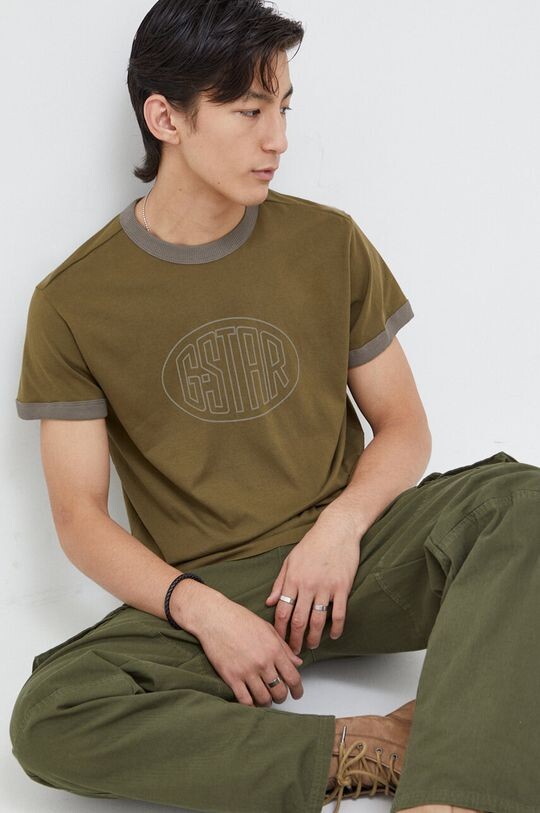 

Хлопковая футболка G-Star Raw, зеленый