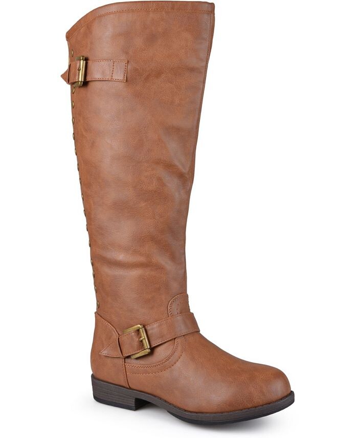 

Женские очень широкие ботинки Spokane до икры с шипами Journee Collection, цвет Chestnut