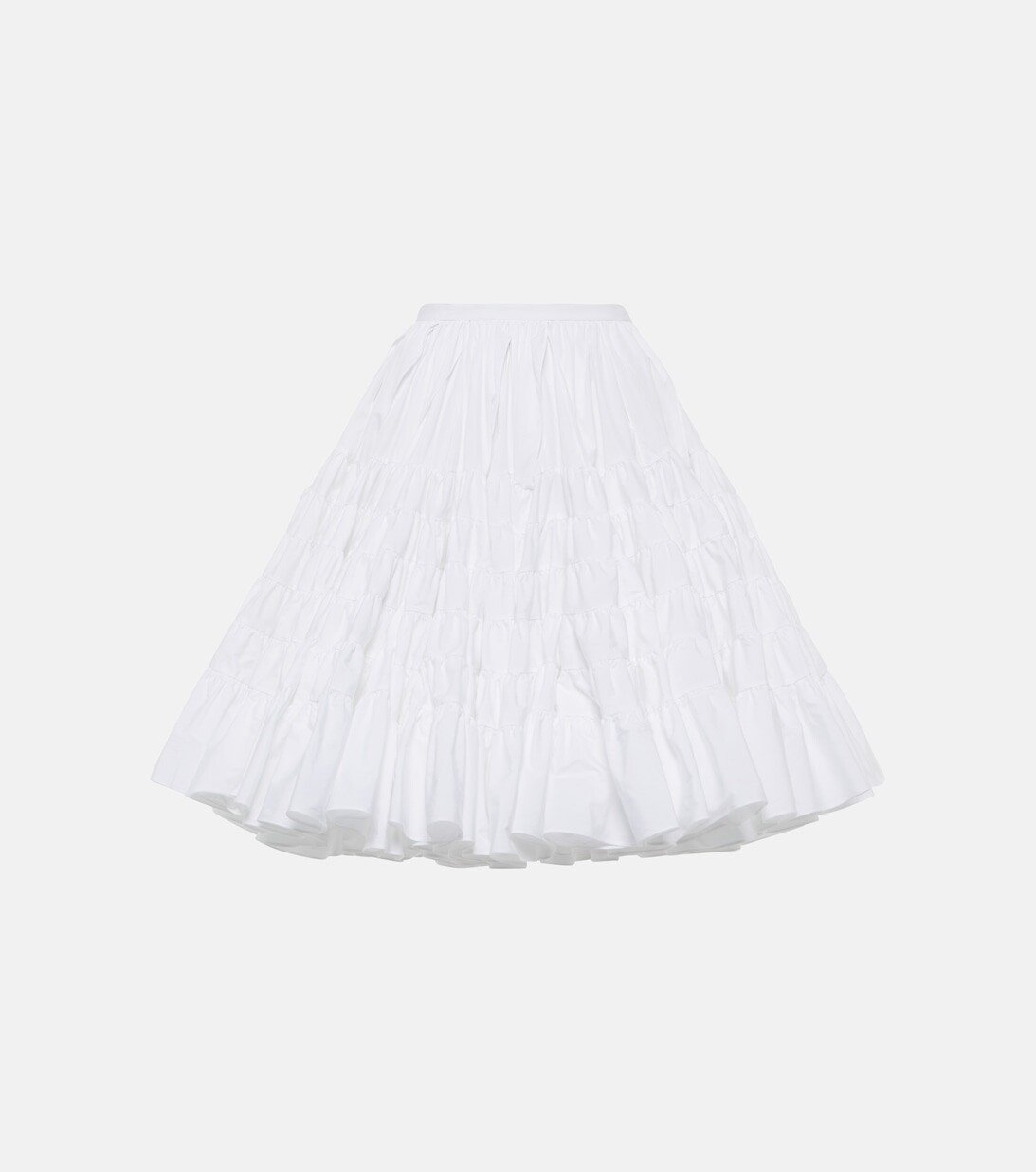 

Многоярусная юбка миди из хлопка ALAÏA, белый