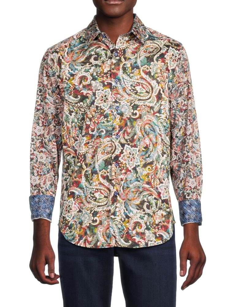 

Рубашка на пуговицах с пейсли Robert Graham, цвет White Multi