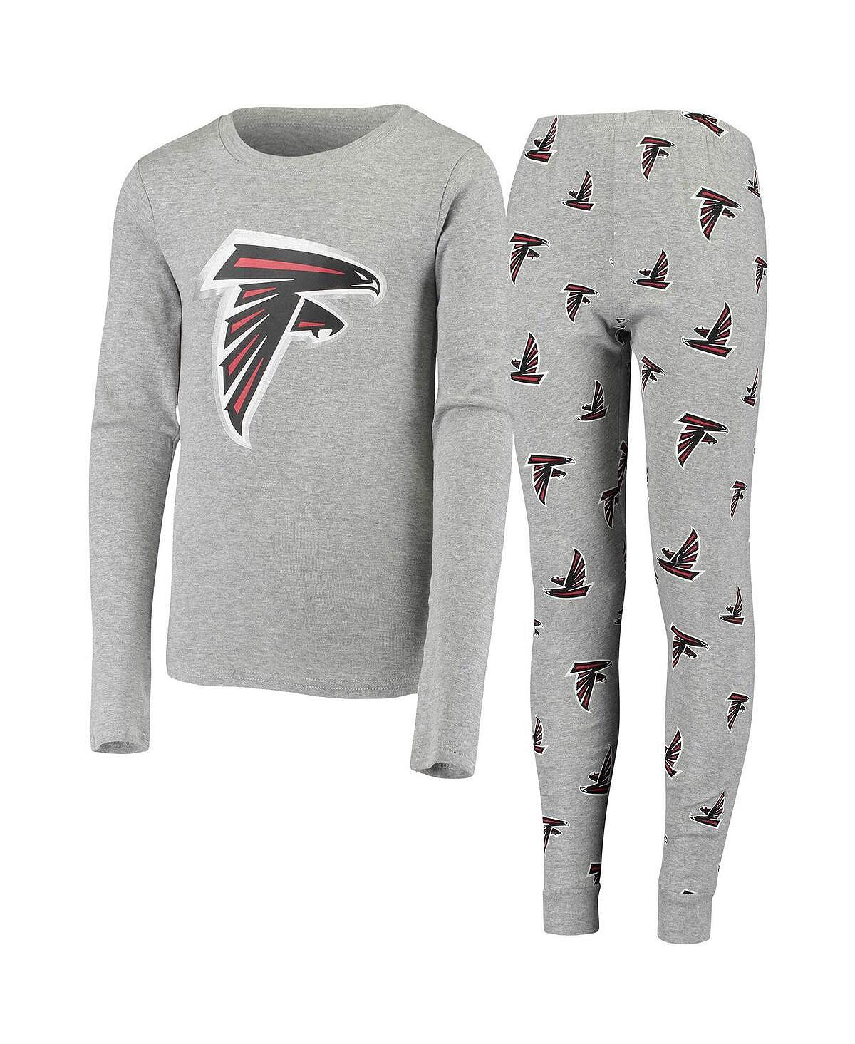 Серый комплект для сна с футболкой и брюками с длинными рукавами Big Boys Atlanta Falcons Outerstuff