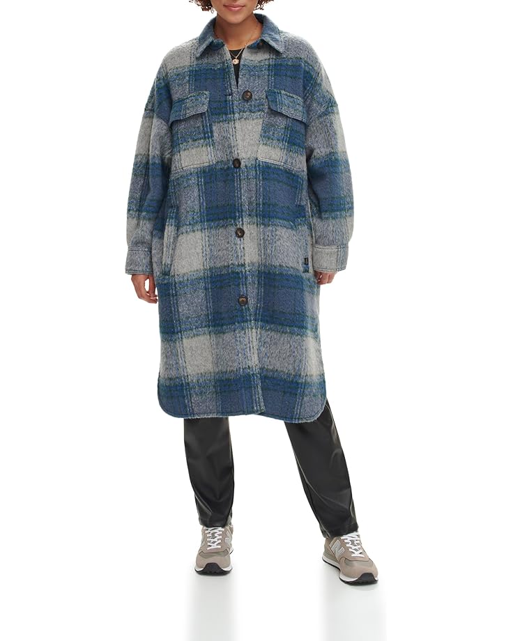 Куртка Levi's Long Length Wool Blend Shirt, цвет Blue Plaid