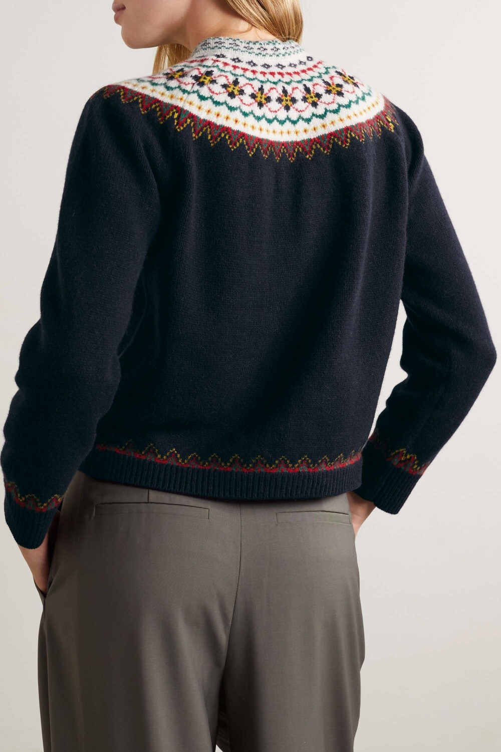 

ALEX MILL шерстяной кардиган Hilde Fair Isle, военно-морской