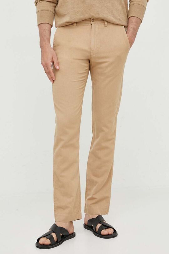 

Льняные брюки Polo Ralph Lauren, бежевый