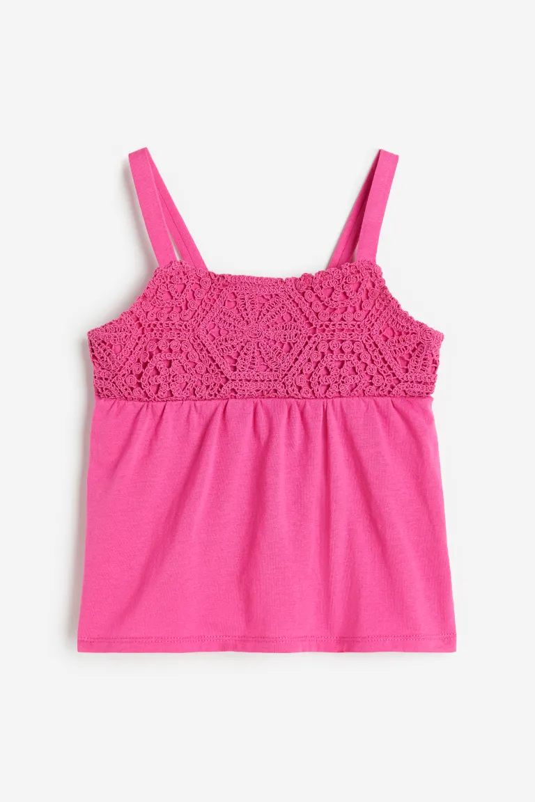 

Топ из джерси с ремешками H&M, розовый