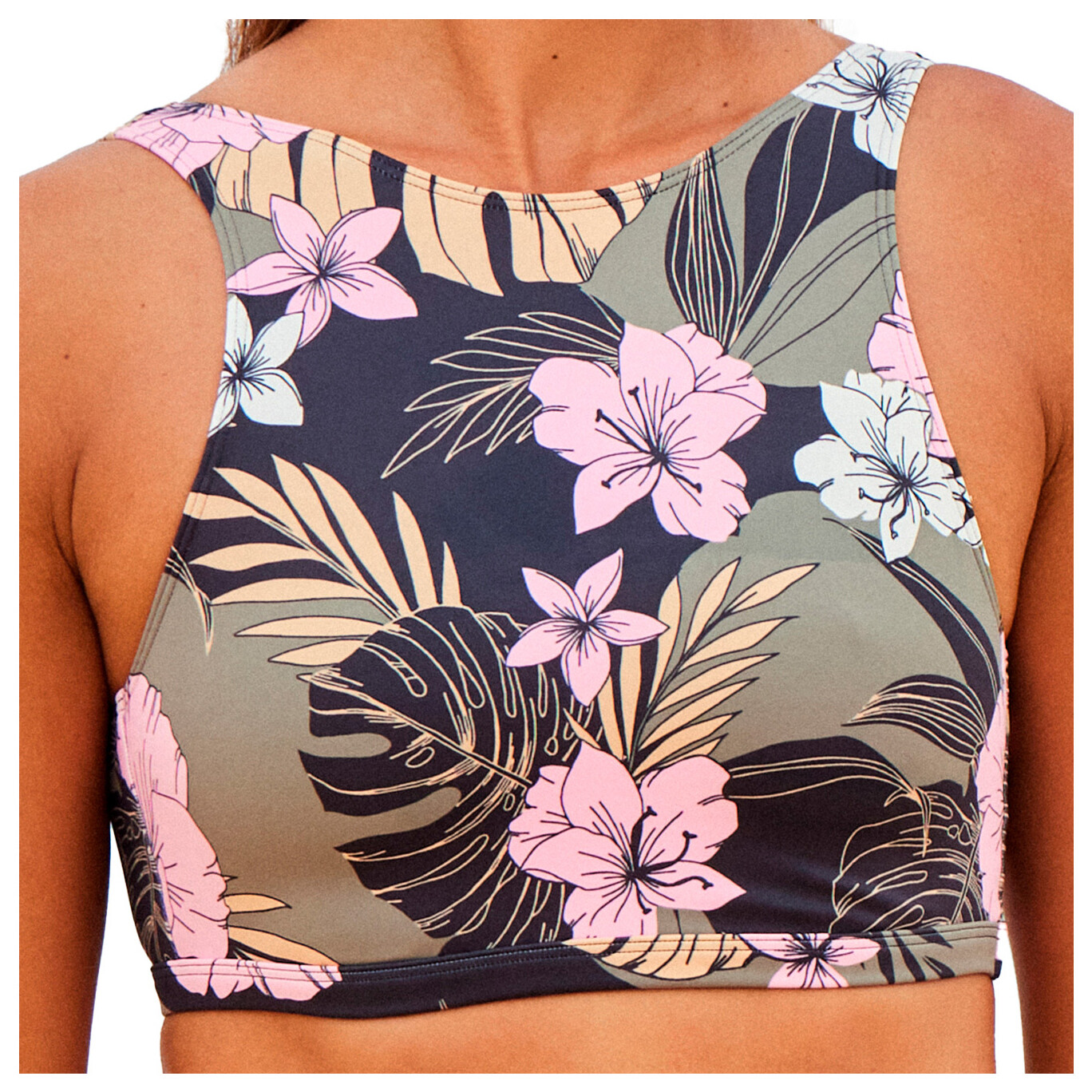 

Верх бикини Roxy Women's Pro The Pop Up Crop Top AOP, цвет Anthracite Classic Pro Surf