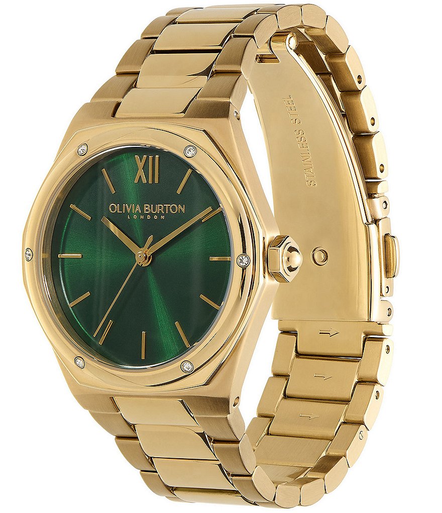 Женские спортивные роскошные кварцевые часы Olivia Burton с аналоговым браслетом из нержавеющей стали, золотой