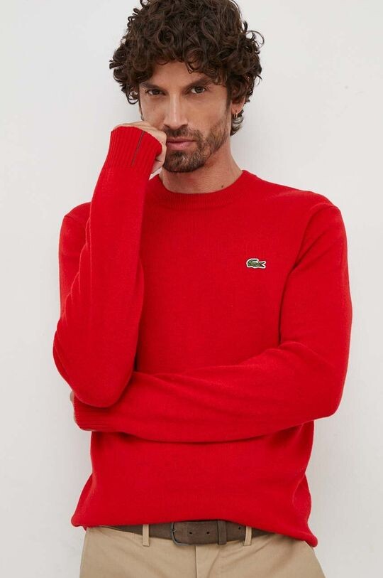 

Шерстяной свитер Lacoste, красный