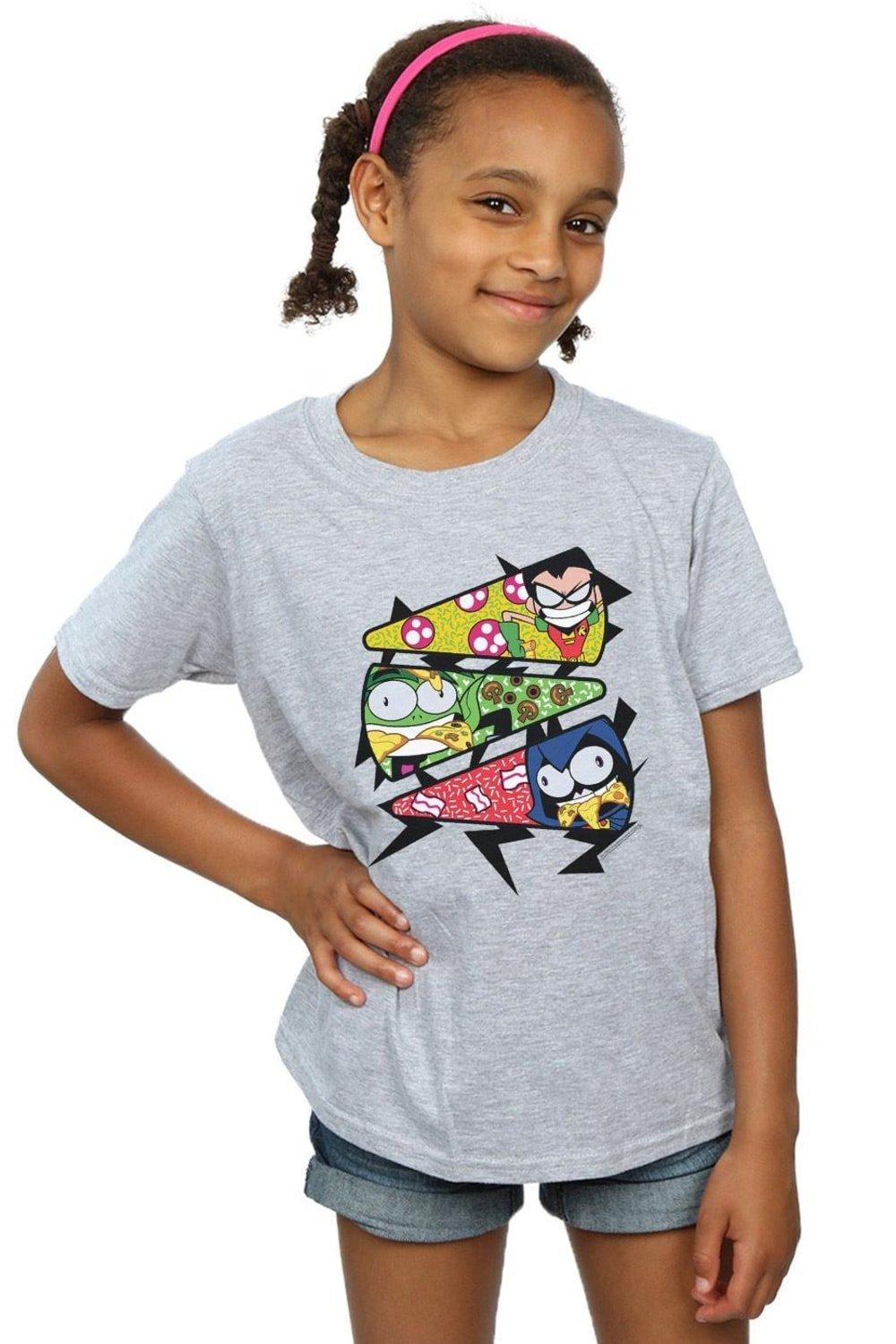 Хлопковая футболка Teen Titans Go Pizza Slice DC Comics, серый
