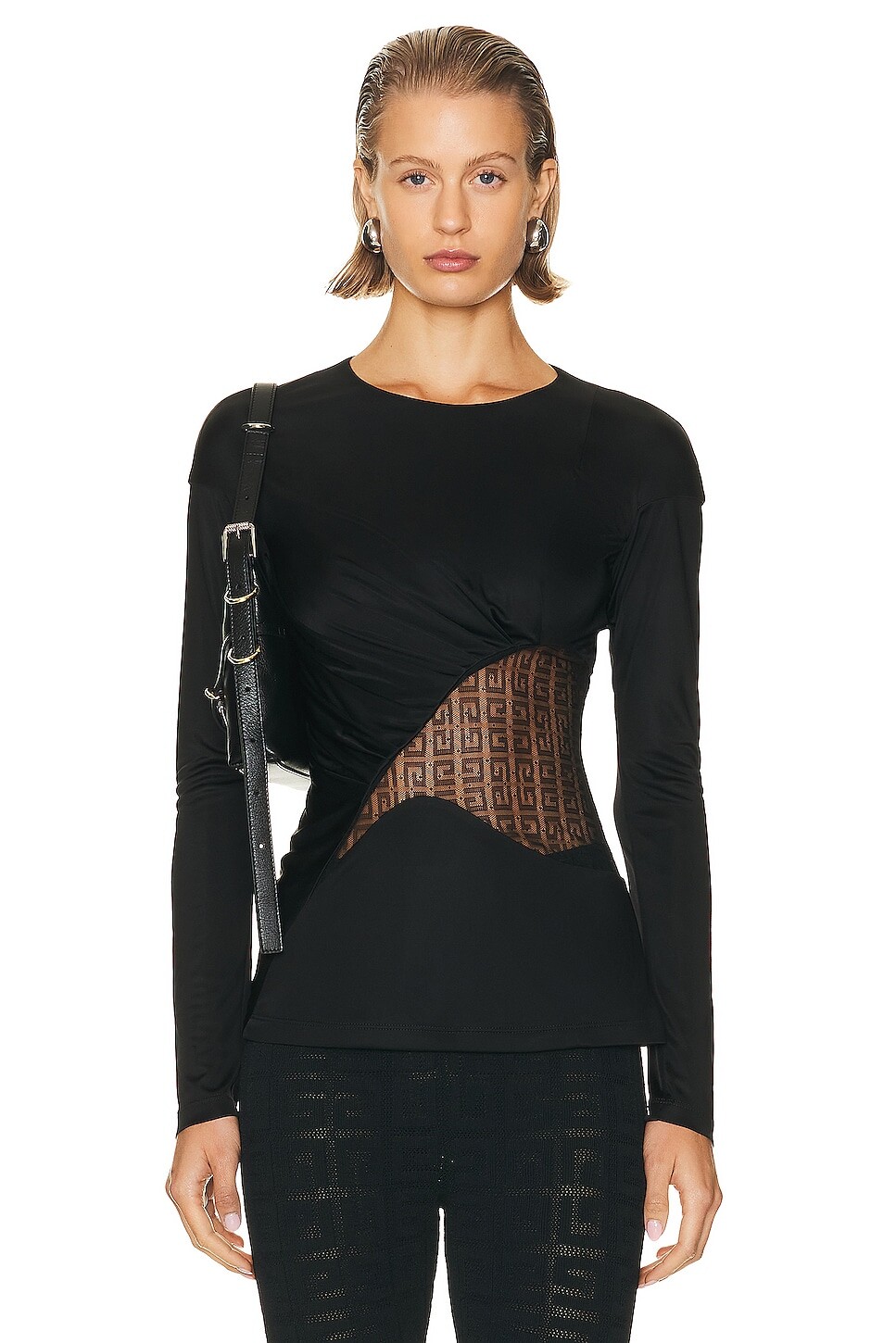 

Топ Givenchy 4G Lace Cut Out, черный