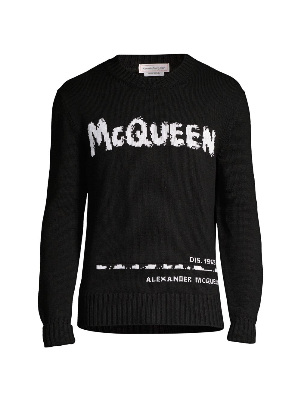 

Свитер с круглым вырезом граффити Alexander McQueen, черный