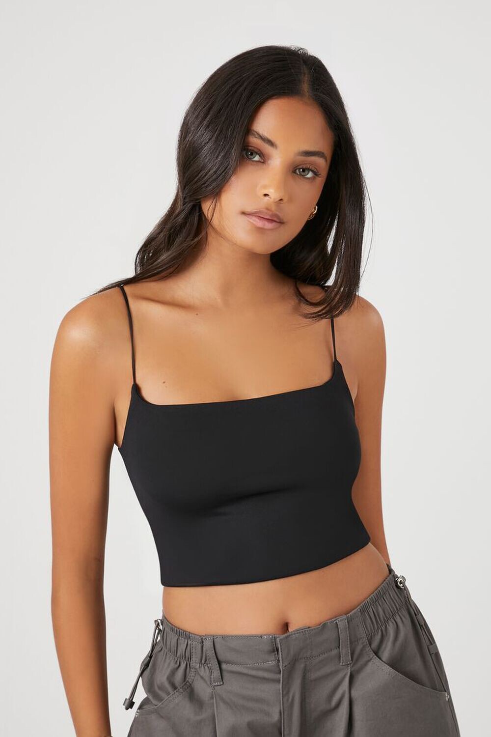 

Контурная укороченная майка Forever 21, черный