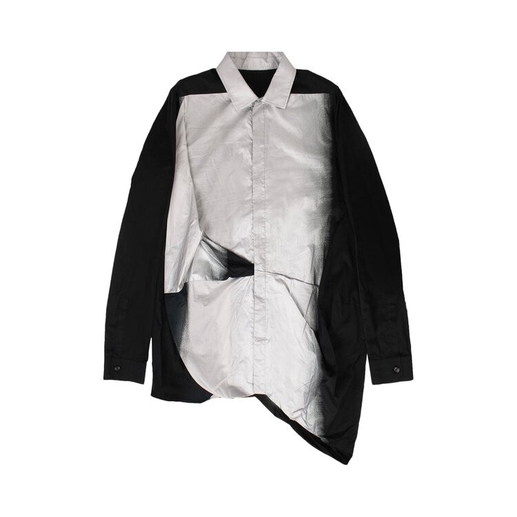 

Рубашка Rick Owens Smash Button Down 'Black/Silver', черный