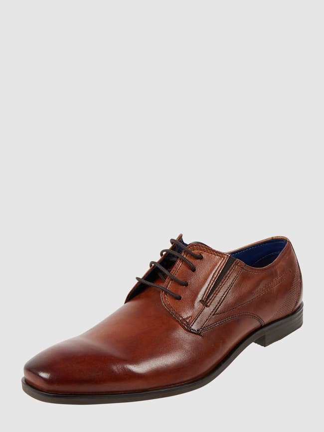 Кожаные туфли на шнуровке, модель Savio Evo bugatti, коньячный цвет