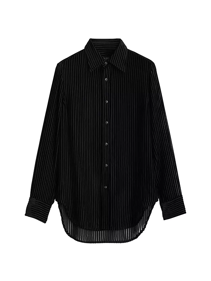 

Рубашка в полоску Lila High-Low Rag & Bone, черный