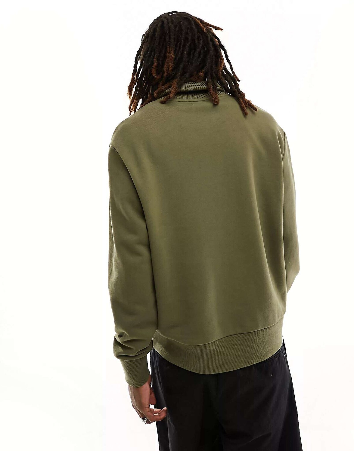 

Молния на четверть с трикотажной деталью Fred Perry однотонного зеленого цвета, Зеленый