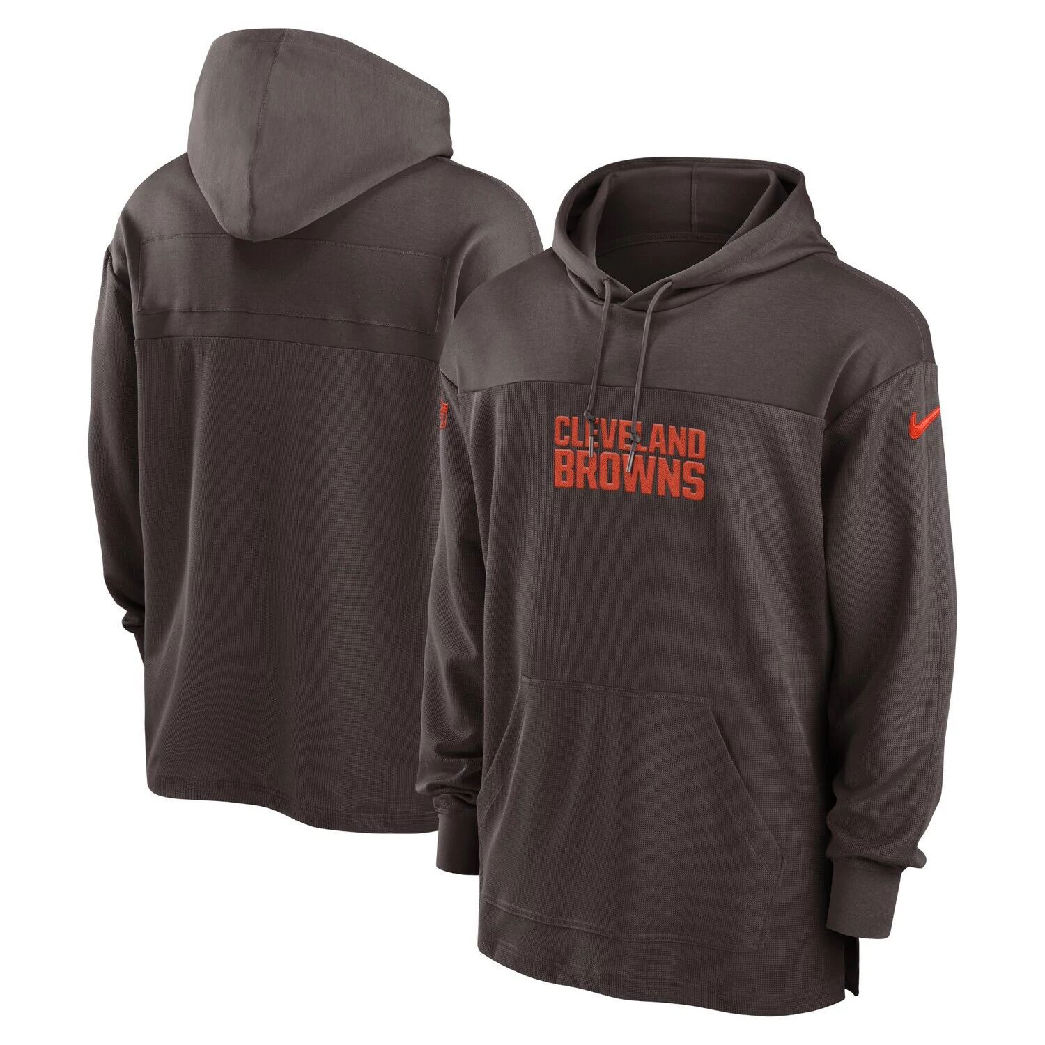 

Мужская коричневая футболка с капюшоном Cleveland Browns 2023 Sideline Performance Nike
