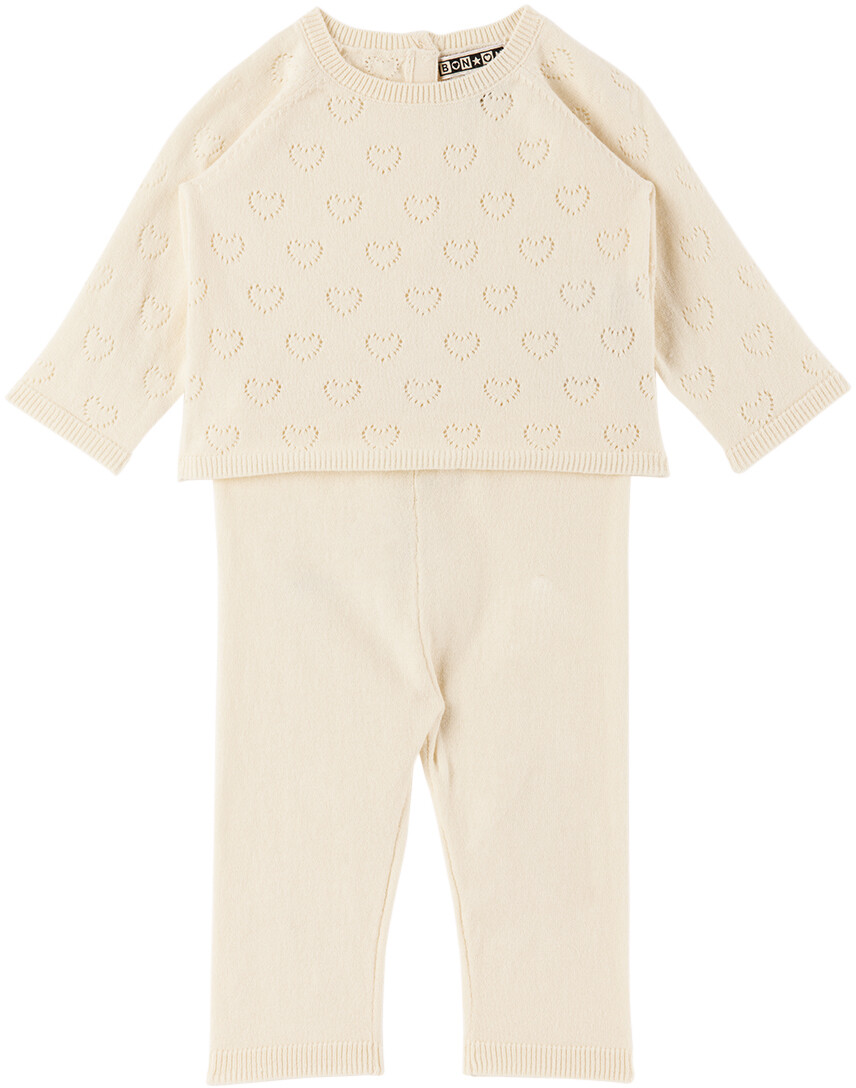 

Детский свитер и леггинсы с сердечками Off-White BONTON