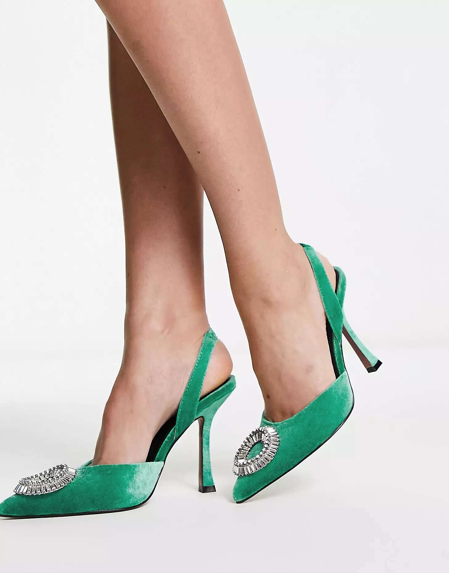 Зеленые туфли на высоком каблуке с декорированной пяткой и пяткой ASOS Patron